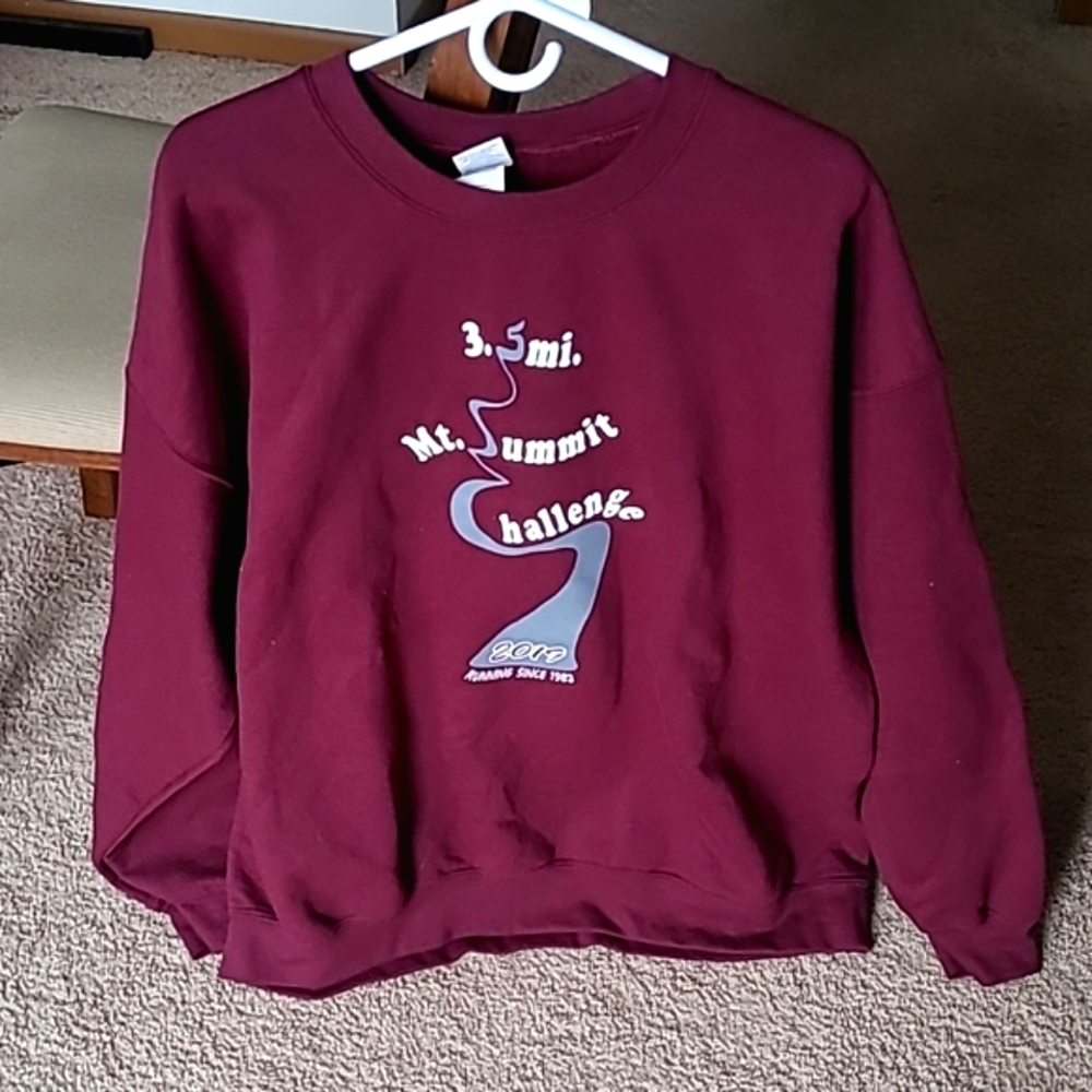 Men cotton fleece 2xl long sleeves burgundy pre-loved sweater